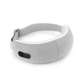 Light gray adjustable fabric tech headband with power button, modern minimalist design