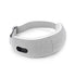 Light gray adjustable fabric tech headband with power button, modern minimalist design