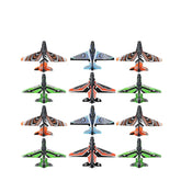 Colorful foam toy glider jets in orange, blue, green, and black geometric patterns