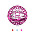 Futuristic metallic pink spherical gadget with geometric openwork design, tech accessory