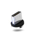 Close-up of a metallic magnetic micro USB charging adapter tip on white background