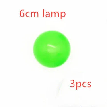 Green round lamp, 6cm size, smooth plastic finish, package of 3 pieces