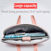 PU leather women laptop bag with plush lining for 15.6 inch laptop, large capacity and durable design