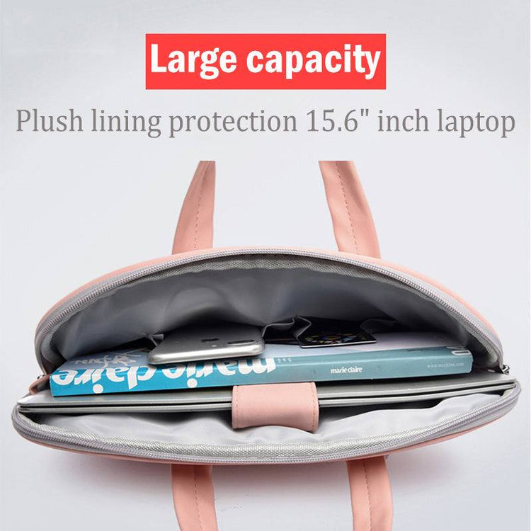 PU leather women laptop bag with plush lining for 15.6 inch laptop, large capacity and durable design