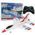 White and red remote control stunt jet with blue accents, foam material, realistic fit.