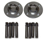 Set of two silver wall anchors with mounting bolts for heavy-duty installation