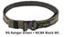 Ranger green and black tactical belt with quick-release buckle, durable nylon material, adjustable fit