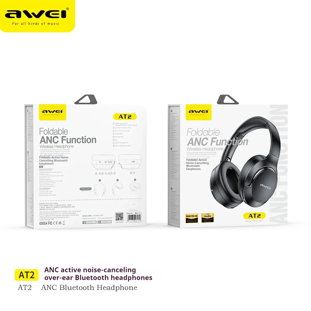 Black foldable over-ear headphones with soft ear cushions, wireless, modern design