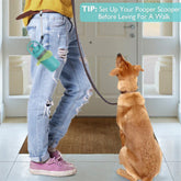 Person in light blue ripped jeans and pink sneakers holding a dog leash, with a tan dog sitting indoors.