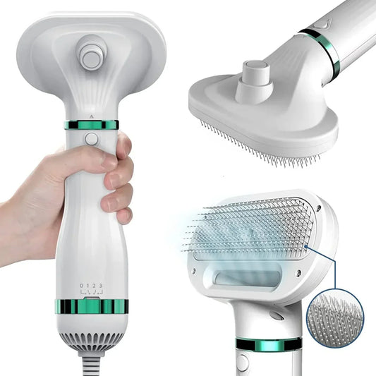 White handheld garment steamer with metal brush head, ergonomic grip, and steam vents