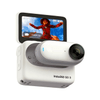 White Insta360 GO 3 action camera with flip screen, compact design, 1080p video recording