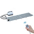 White and gray bubble bath massage mat with remote control for relaxing bath experience
