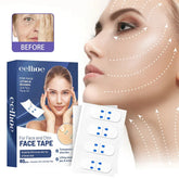 Transparent face lifting tape for chin and cheek, thin adhesive strips for firm, smooth skin
