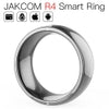 Silver Jakcom R4 NFC smart ring made of metal, sleek round shape, wearable tech for NFC connection, sizes 8-12, ideal for digital sharing and control