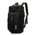 Sleek black backpack with adjustable straps, front zipper pocket, and durable fabric