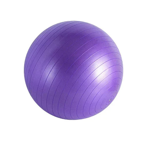 Purple exercise ball with textured, anti-slip surface for fitness and yoga