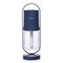 Modern blue and clear portable humidifier with sleek cylindrical design and handle.