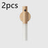 Minimalist wooden and white wall hook set, contemporary design, smooth cylindrical shape