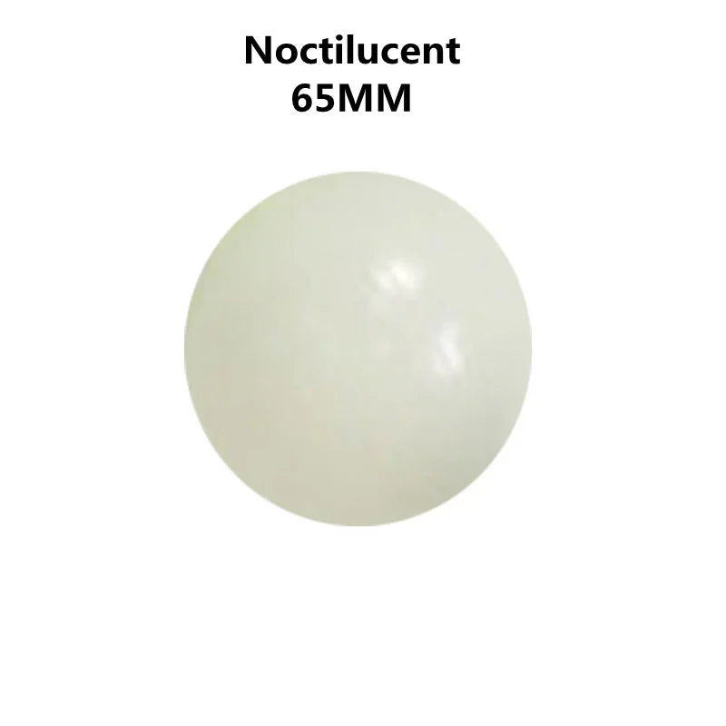 White noctilucent 65mm ball with smooth surface, glow-in-the-dark accessory