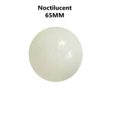 White noctilucent 65mm ball with smooth surface, glow-in-the-dark accessory