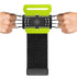 Adjustable neon green and black fabric armband with elastic straps, unisex fit