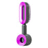 Futuristic black and purple hair dryer brush with oval vent and bristle design, sleek matte finish