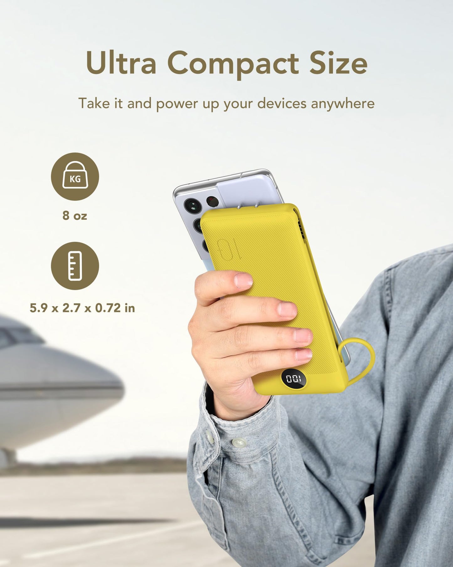 VEGER Portable Charger with Built in Cables
