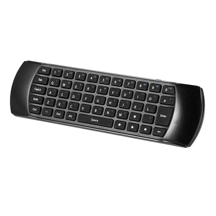 Compact black wireless mini keyboard with rounded edges and chiclet-style keys