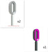 Two gray and white oval hair brushes and one pink and black oval hair brush with bristles