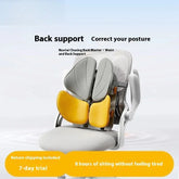 Ergonomic mesh office chair with gray and yellow adjustable back support cushion for posture