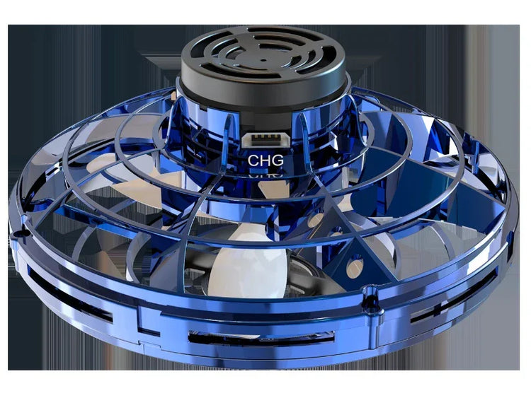 Blue transparent portable USB mini fan with protective grill and compact design