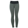 Black high-waist leggings with green geometric dot pattern, stretchy fit for active wear