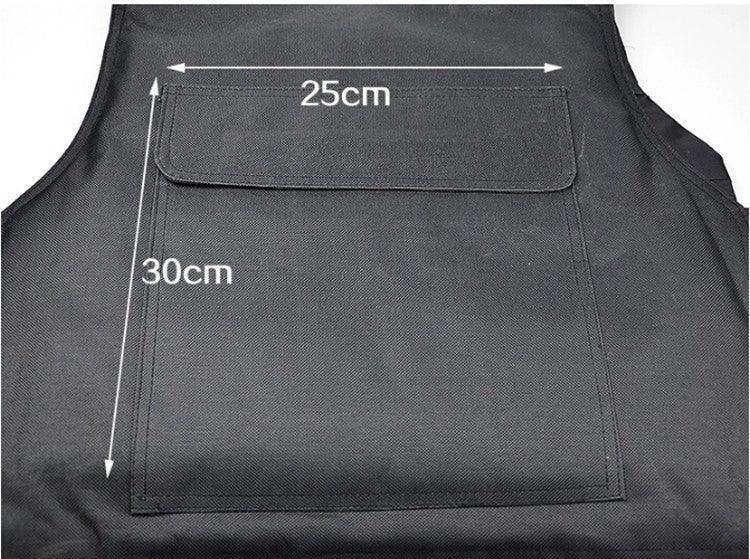 Black streetwear vest with large front flap pocket, durable material, relaxed fit, 25x30cm pocket