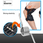 Black adjustable knee support brace with spring mechanism for joint support and strong elasticity