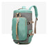 Modern mint green and gray backpack with adjustable straps and large front pocket