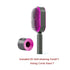 Pink and black self-cleaning hairbrush with removable airbag comb base, modern design