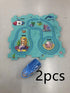 Blue toy boat and sea creature puzzle mat with mermaid, octopus, and submarine illustrations