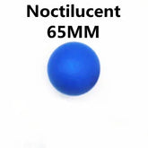 Solid blue noctilucent ball, 65mm diameter, shown on a white background.