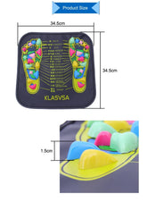 Colorful acupressure foot massage mat with raised nodes, soft material, square shape, 34.5cm size