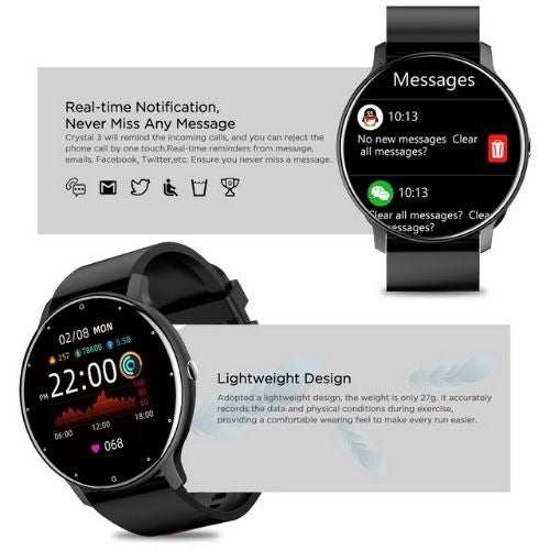 Lige Smartwatch with touchscreen, real-time notifications, and lightweight design for fitness and daily use