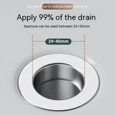 Polished silver drain fitting with 34-40mm diameter, suitable for most sink drains.