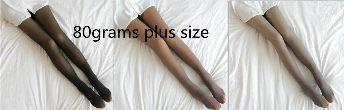 Sheer plus size tights in black, brown, and nude, lightweight 80 grams, relaxed fit