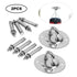 Two-piece stainless steel ceiling mount set with bolts for hanging heavy bags or swings.