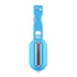 Blue plastic and metal foot callus remover tool with ergonomic handle