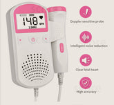 Fetal Heart Rate Monitor with Doppler probe, LCD screen, noise reduction, and high accuracy detection
