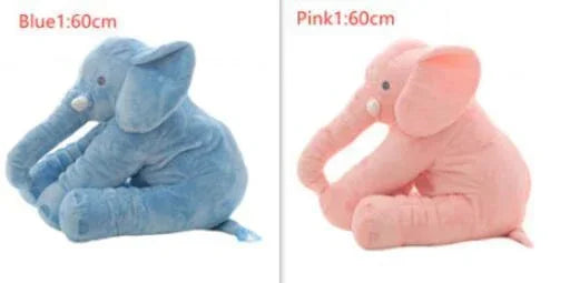 Blue and pink plush elephant toys, soft fabric, large size, cozy and huggable fit