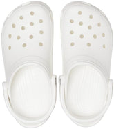 White Crocs Unisex-Adult Classic Clogs with ventilation holes and pivoting heel straps, size 11 Men/13 Women