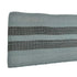 Close-up of light blue and gray ribbed knit fabric with horizontal textured stripes