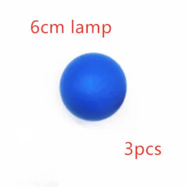Blue round lamp with smooth surface, 6cm size, minimal style, set of 3 pieces