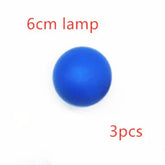 Blue round lamp with smooth surface, 6cm size, minimal style, set of 3 pieces